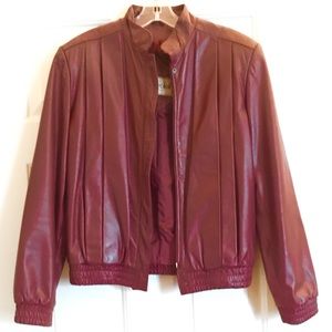 Vintage red genuine leather jacket size medium